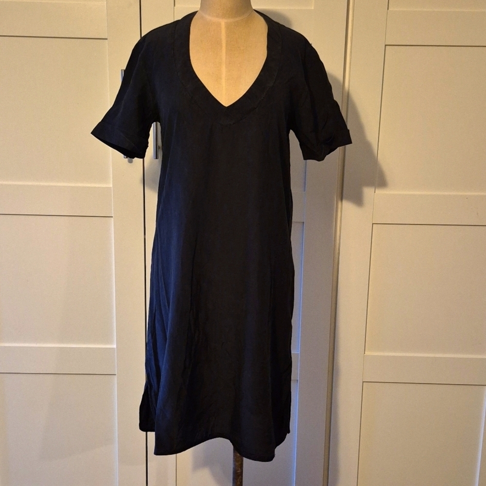 JAMES PERSE Black Cotton Silk Tunic Dress size 2